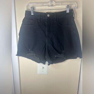 Hollister Black Distressed High-Rise Denim Shorts